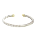 David Yurman Silver and 18K Yellow Gold Cuff Bangle