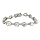 18K White Gold 12.66ctw with 10.31ctw GHI VVS1-I1 Mixed Fancy Shape and 2.35ctw Diamond Halo Bracelet