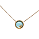 Tiffany & Co. Paloma Picasso Olive Leaf Blue Topaz 18K Yellow Gold Necklace