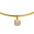 14K Yellow Gold GIA 6237365314 Radiant 2.04 KSI1 VGVG None Bezel Pendant on Omega Chain