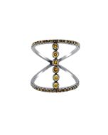 18K BLACK RHODIUM FASHION OPEN RING WITH 0.65CTW FANCY COLORED DIAMONDS