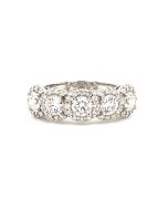 14K White Gold 1 5/8ctw Diamond 5-stone Halo Ring