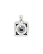 14K White Gold 1/2ctw Diamond and Sapphire Pendant