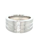 14K White Gold .55ctw Diamond Men's Ring