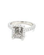 18K White Gold .75ctw Diamond Semi-Mount Ring