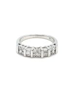 14K White Gold .85ctw Diamond Band