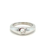 18K White Gold .65ctw Diamond Old Euro Ring