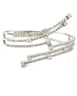 14K White Gold 4/1ctw Diamond Bangle Bracelet