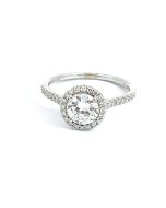 14K White Gold 1/2ctw Diamond Engagment Semi Mount CZ center