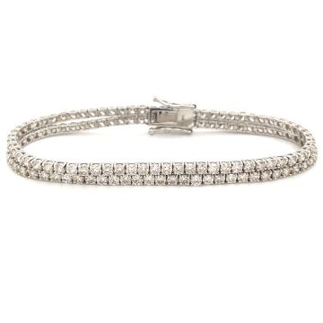 14K White Gold Diamond Multi Row Tennis Bracelet and 8.52ctw