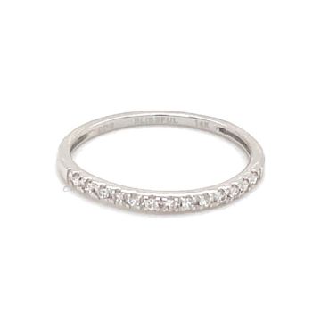 14K White Gold Diamond Wedding Band with 1/10 CTW