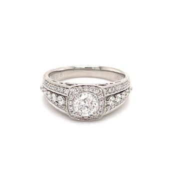 14K White Gold 1/1ctw Diamond Engagement Ring