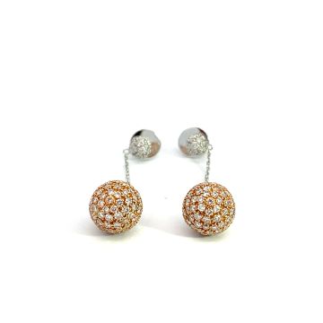 18K Two-Tone Diamond Earrings with 2.85ctw