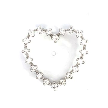 14K White Gold 1/1ctw Diamond Heart Pendant