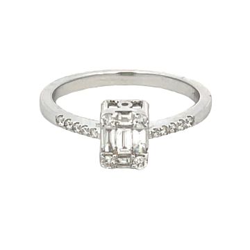 18K White Gold 0.32 CT Diamond Engagement Ring