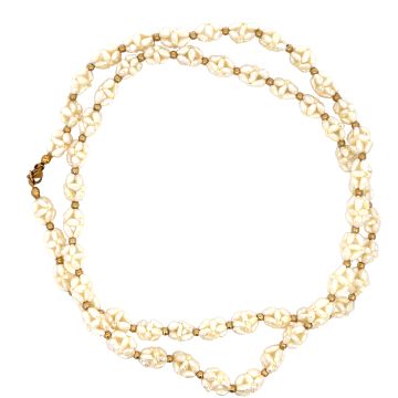 30" Freshwater Pearls with Gold Beads and 14K Yellow Gold Clasp