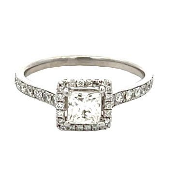 Platinum 1/1ctw Diamond Engagement Ring GIA 6224737470 Princess .58 HVVS1 VGVG None