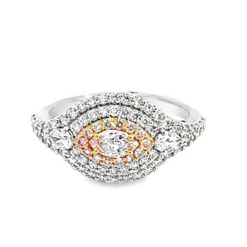 18K White Gold 1.05ctw Pink Diamond Marquise Ring