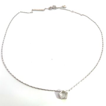 18K White Necklace GIA 1179564100 Pentagon 0.90 GVVS2