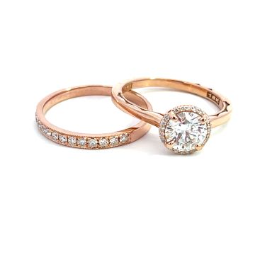 18K Rose Gold 1/4ctw Diamond Wedding Band
