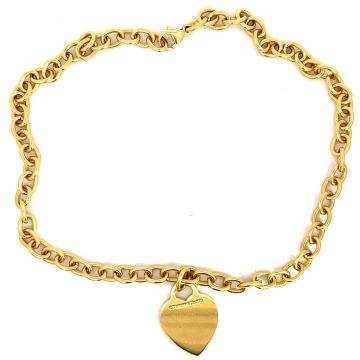 Tiffany & Co. 18K Yellow Gold Heart Tag Chocker Necklace