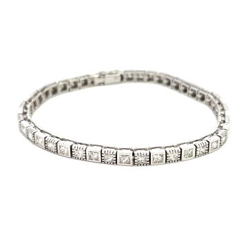 18K White Gold 6/1ctw Princess Diamond Tennis Bracelet