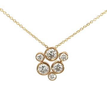 14K Yellow Gold 1/1ctw Diamond Bubble Pendant