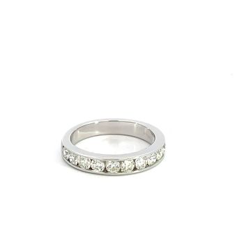 14K White Gold 1/1ctw Diamond channel Band