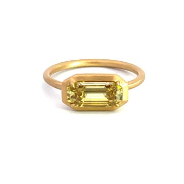 18K Yellow Gold 1.57ctw Fancy Deep Brownish Yellow Emerald SI1 GIA  2235097284 Bezel Ring