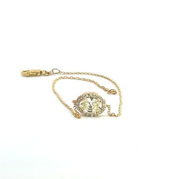 14K Yellow Gold 0.92ctw Diamond Bracelet with GIA 1395741633 Oval 0.79 KVS1 VGGD Strong (digital cert) and 0.13ctw melee