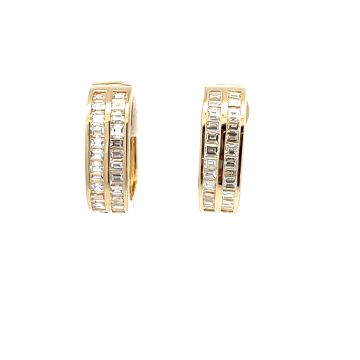 14K Yellow Gold 2/1ctw Diamond Step Cut Earrings