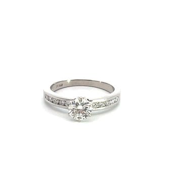 Tiffany & Co. Platinum .92ct ctw Engagement Ring with .69 GVS1 VGGD None