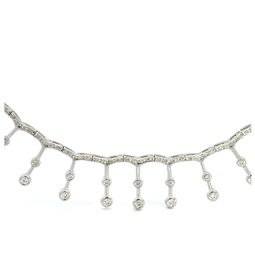 18K White Gold 1 1/3ctw Diamond Dangle Necklace