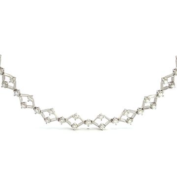18K White Gold 1 1/2ctw Diamond Dangle Necklace