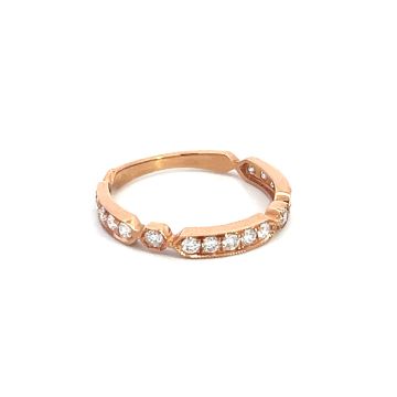 18K Rose Gold Band with 0.53ctw Diamonds