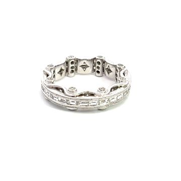 18K White Gold Band with 1.75ctw Diamonds