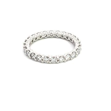 14K White Gold Band with 1.44ctw Diamonds