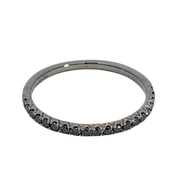 18K White Gold 1/4ctw Black Diamond Band Hidalgo