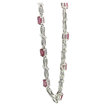 14K White Gold 2.25ctw Pink Tourmaline Bracelet