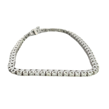 14K White Gold 3 1/2ctw Diamond and Tennis Bracelet