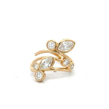 18K Yellow Gold 1.86ctw Diamond Double Shank ring