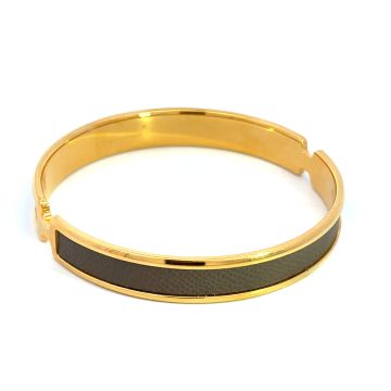 Hermes Olympia Gold plated Leather Cuff