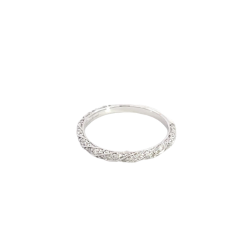 14K White Gold 3/8ctw Diamond Twist Pave Band
