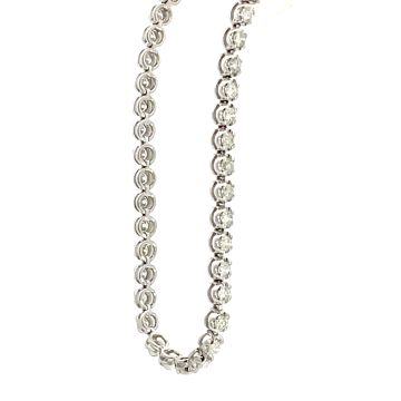 14K White Gold 2/1ctw Diamond Illusion Set Tennis Bracelet