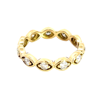 18K Yellow Gold 3/4ctw Diamond Fashion Eternity Band