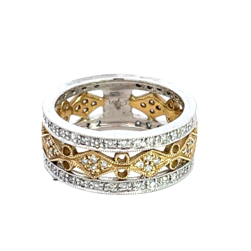 14K White and Yellow Gold 5/8ctw Diamond Band