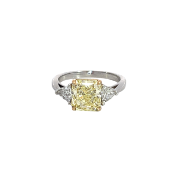 18K Mix Gold 3.10ctw Diamond Engagement ring with 2.62ctw Fancy Yellow VVS1 GIA 12472119 Diamond and 0.48ctw side stones