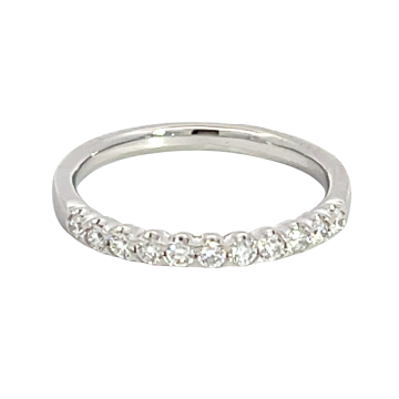 14K White Gold 1/3ctw Diamond Wedding Band