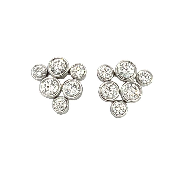 18K White Gold 1/1ctw Diamond Bubble Earrings 18K White Gold 1/1ctw Diamond Bubble Earrings