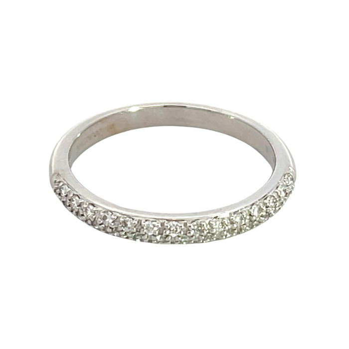 18K White Gold 1/5ctw Diamond Pave Band Hidalgo 18K White Gold 1/5ctw Diamond Pave Band Hidalgo